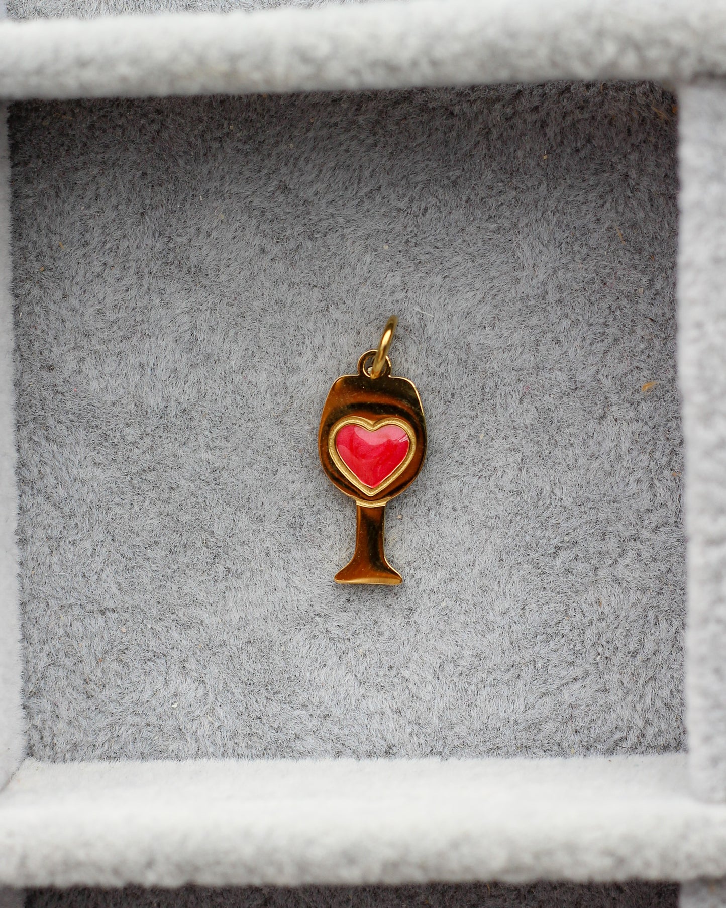 Heart Wine Glass PVD Charm, CH438