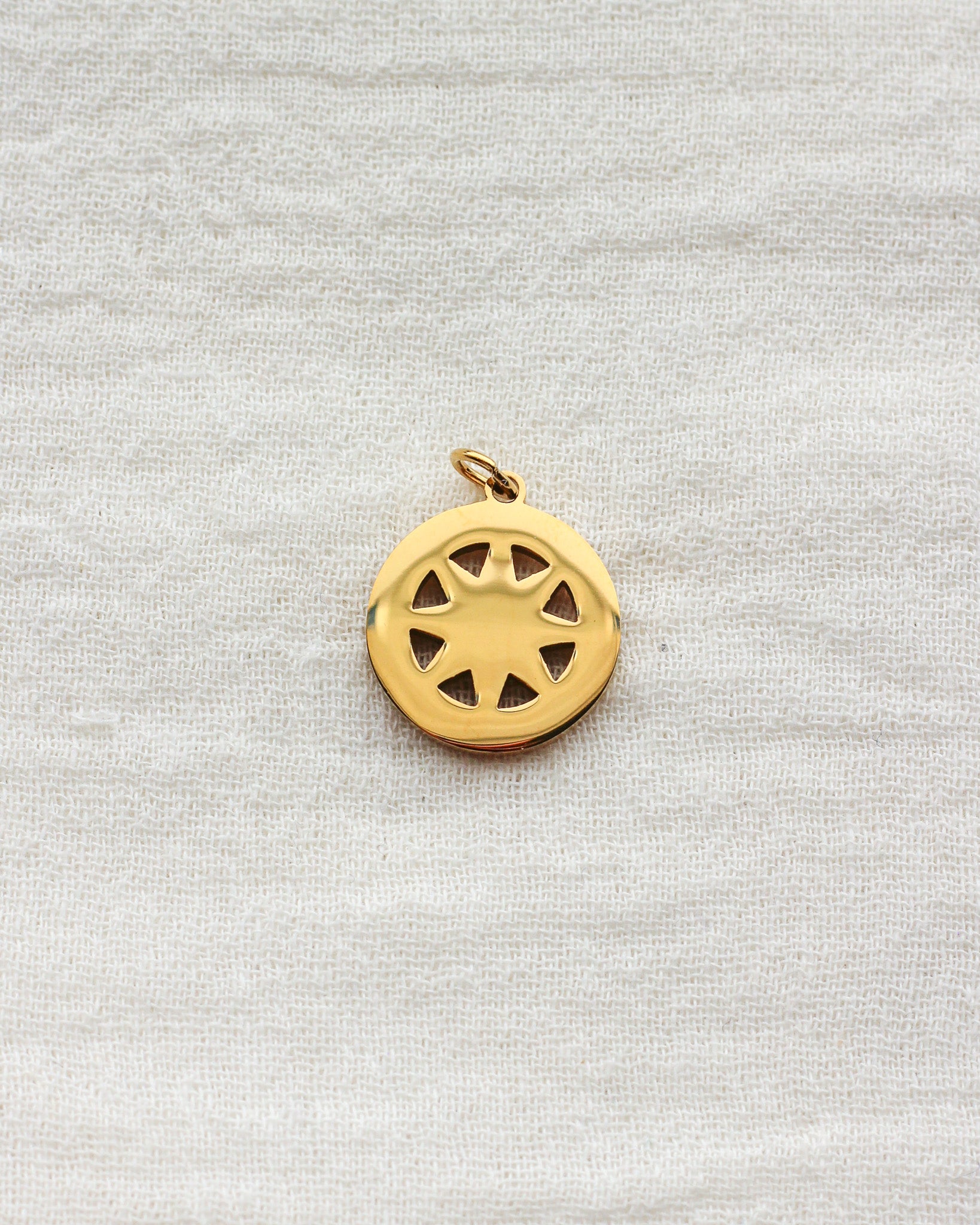 Compass with Cubic Zirconia PVD Charm, CH434