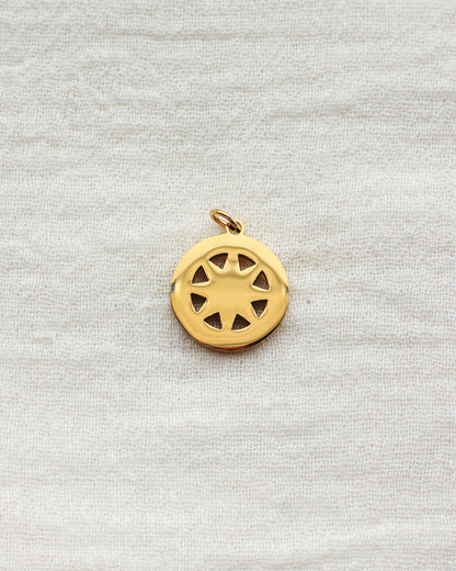 Compass with Cubic Zirconia PVD Charm, CH434
