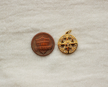 Compass with Cubic Zirconia PVD Charm, CH434