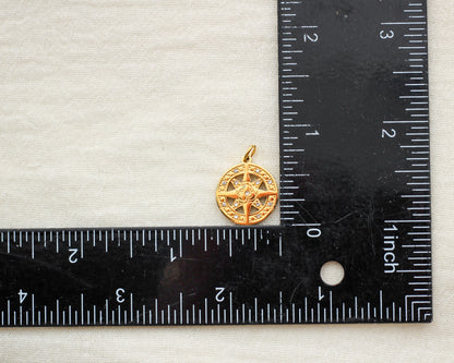 Compass with Cubic Zirconia PVD Charm, CH434