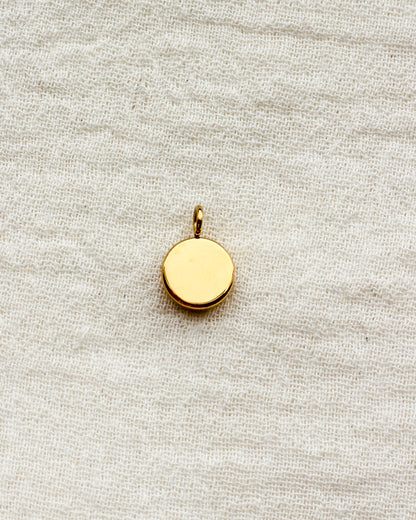 Cubic Zirconia Round Pendant PVD Charm, CH436
