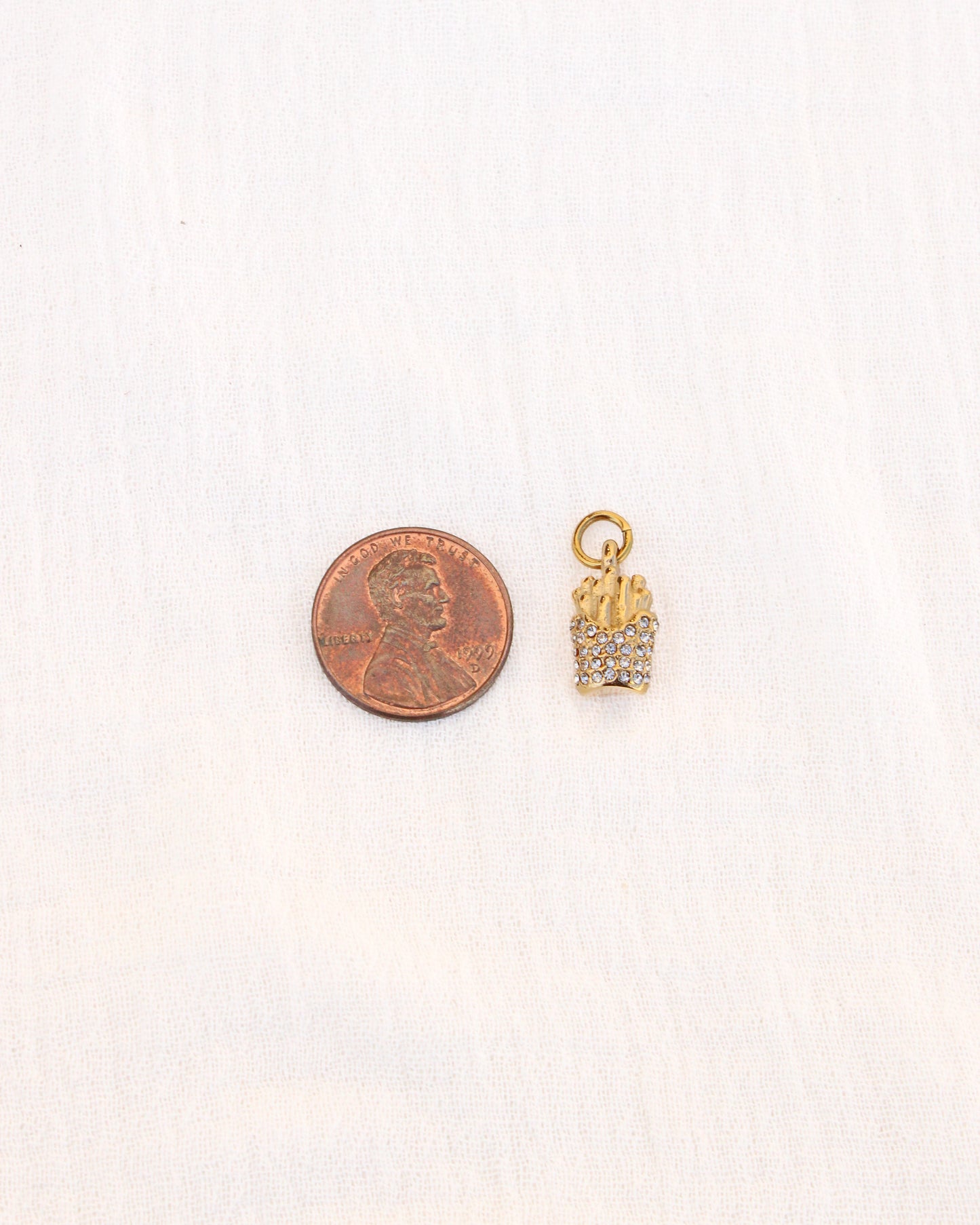 Fries PVD Charm with CZ, CH352