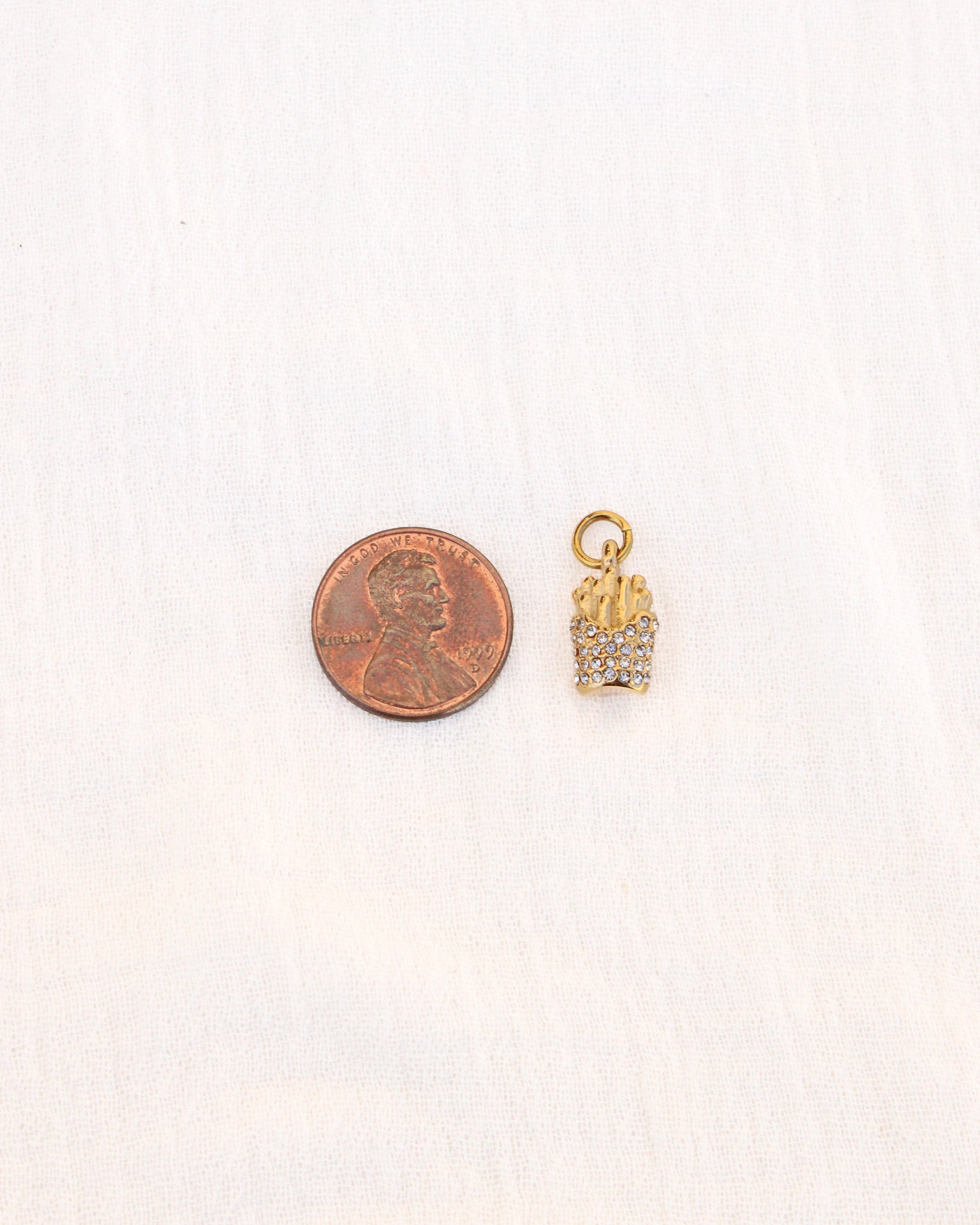 Fries PVD Charm with CZ, CH352