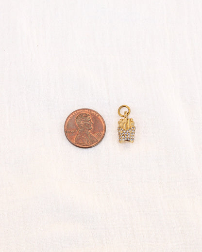 Fries PVD Charm with CZ, CH352