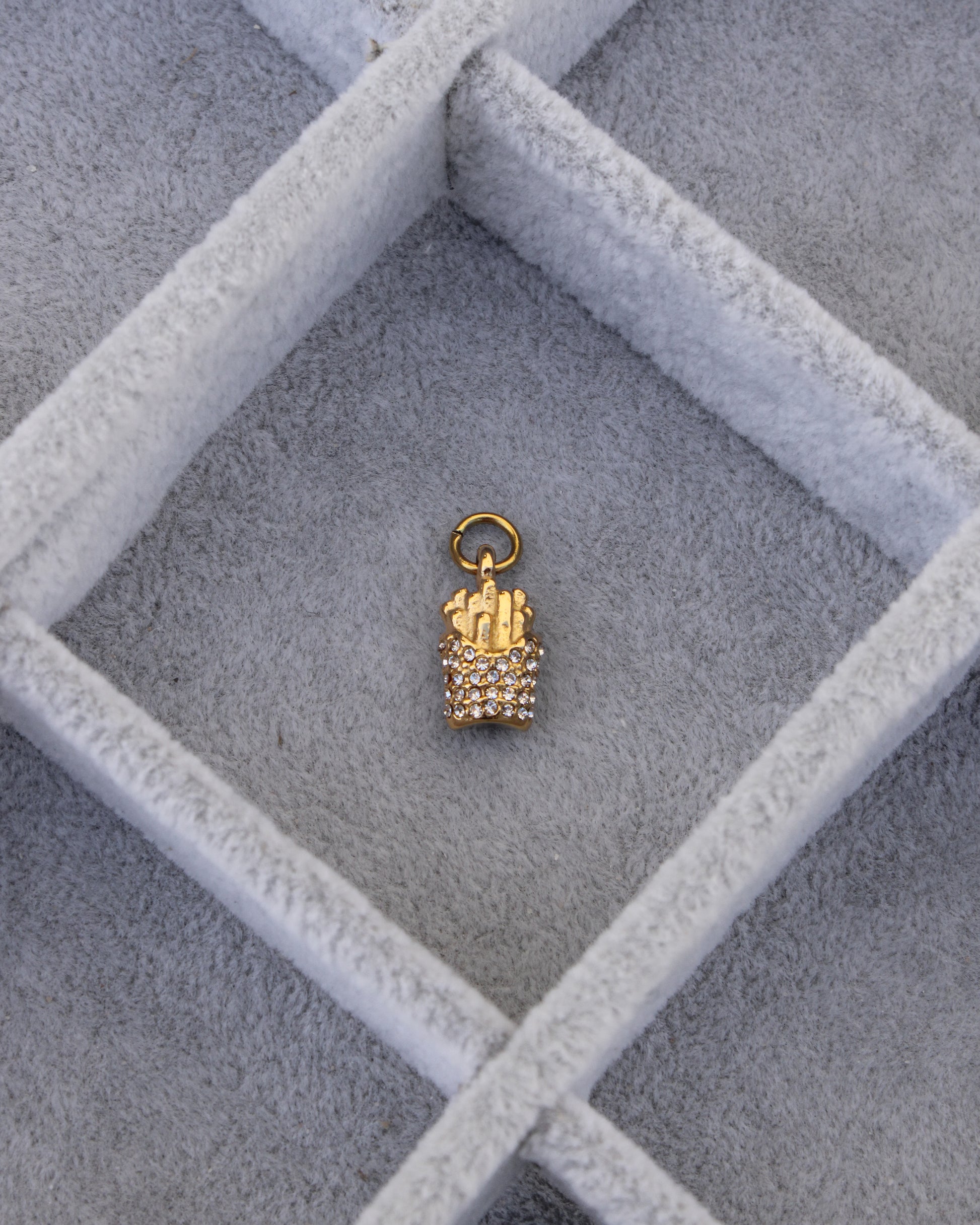 Fries PVD Charm with CZ, CH352