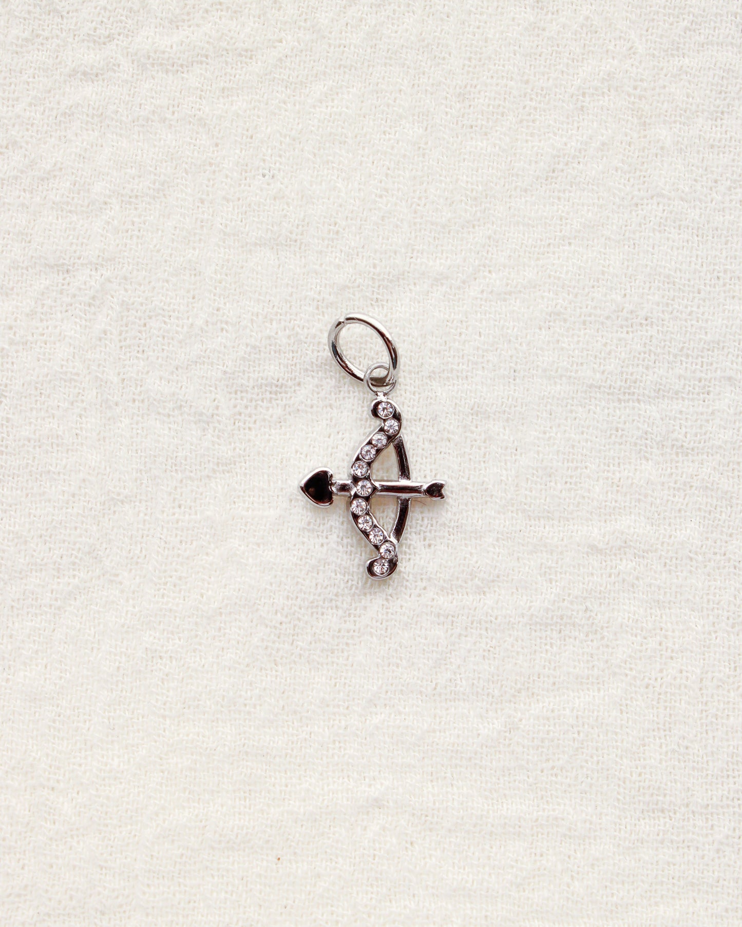 Bow & Arrow PVD Charm, White Zircon, CH329