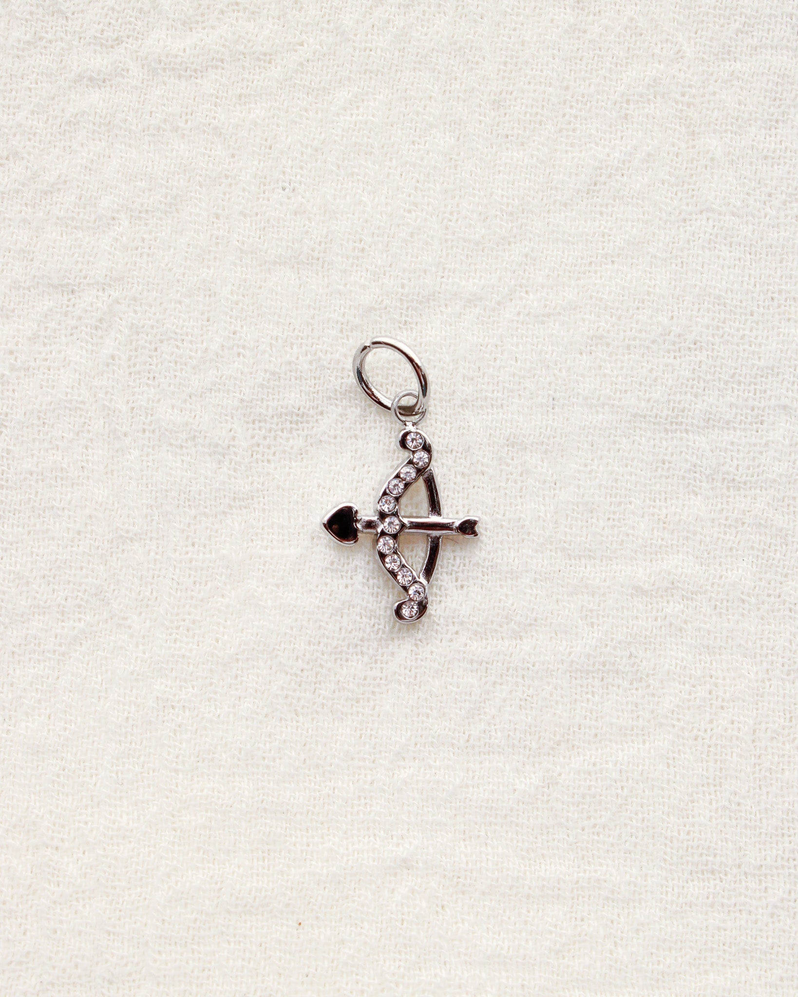 Bow & Arrow PVD Charm, White Zircon, CH329
