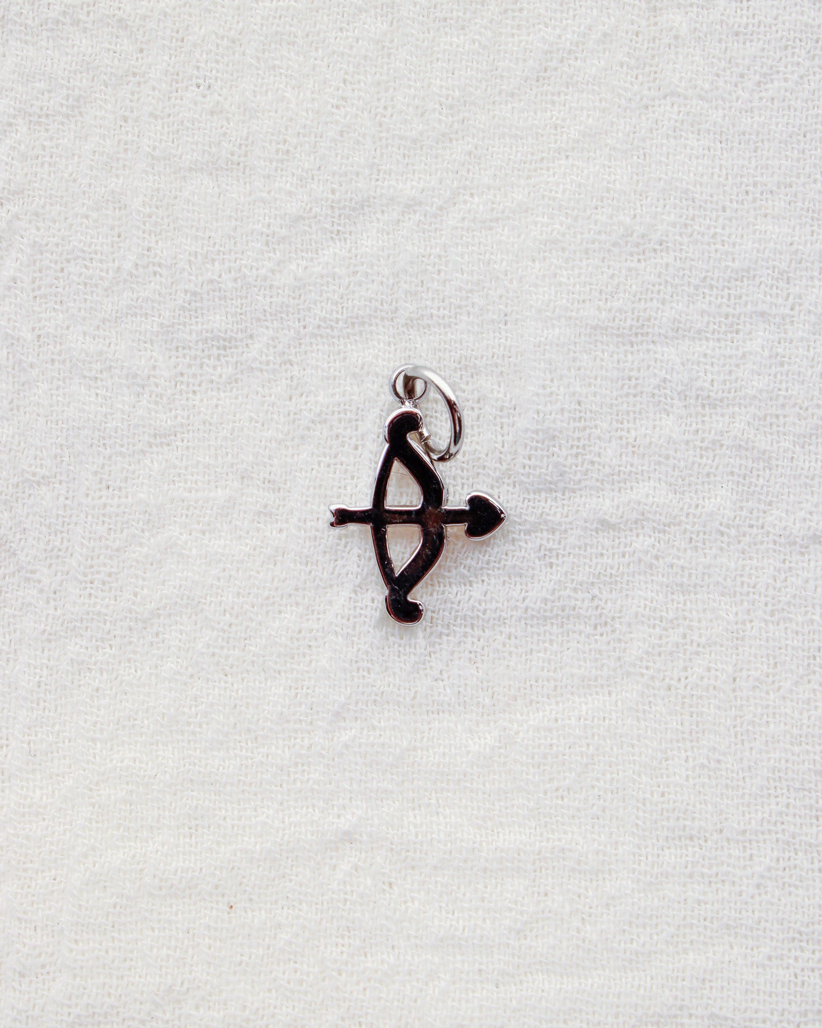 Bow & Arrow PVD Charm, White Zircon, CH329