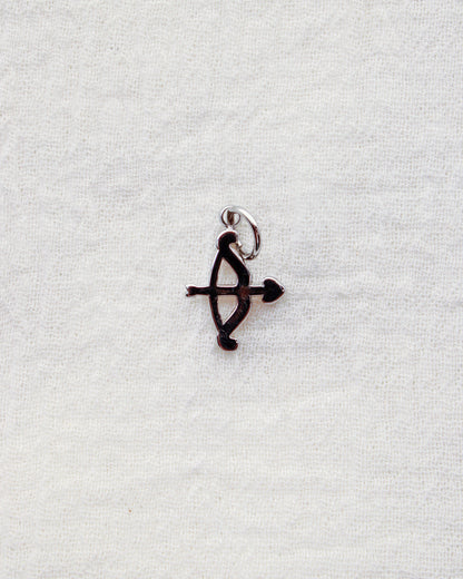 Bow & Arrow PVD Charm, White Zircon, CH329