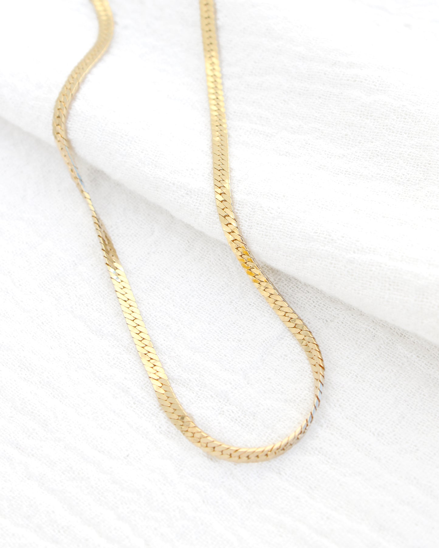 18" 2.4mm Flat Herringbone Necklace Chain, NC16