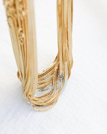18" 2.4mm Flat Herringbone Necklace Chain, NC16