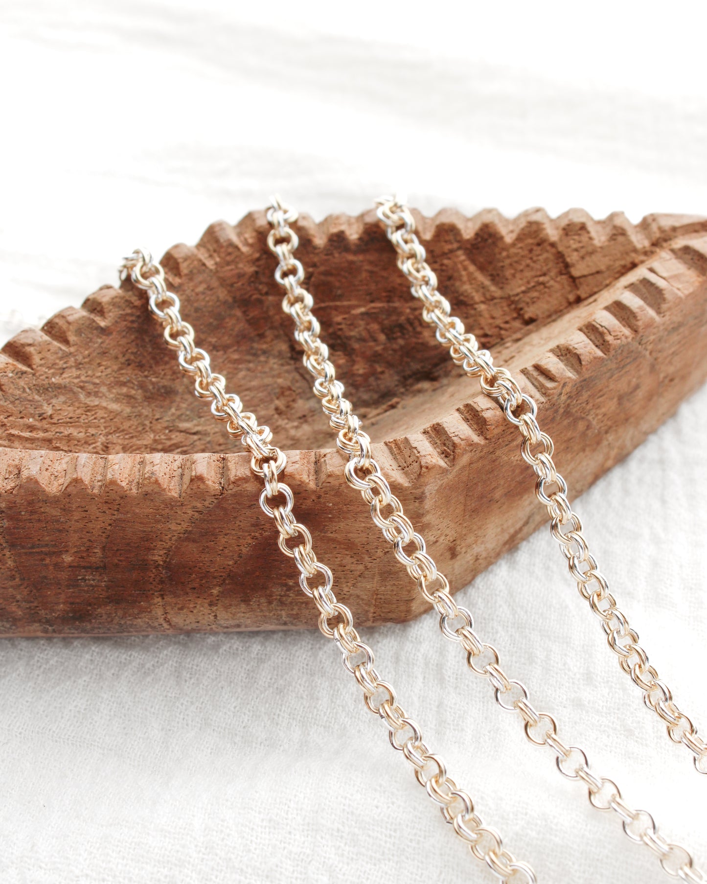 3.1mm Alternate Parallel Mixed Metal Cable Chain, M233