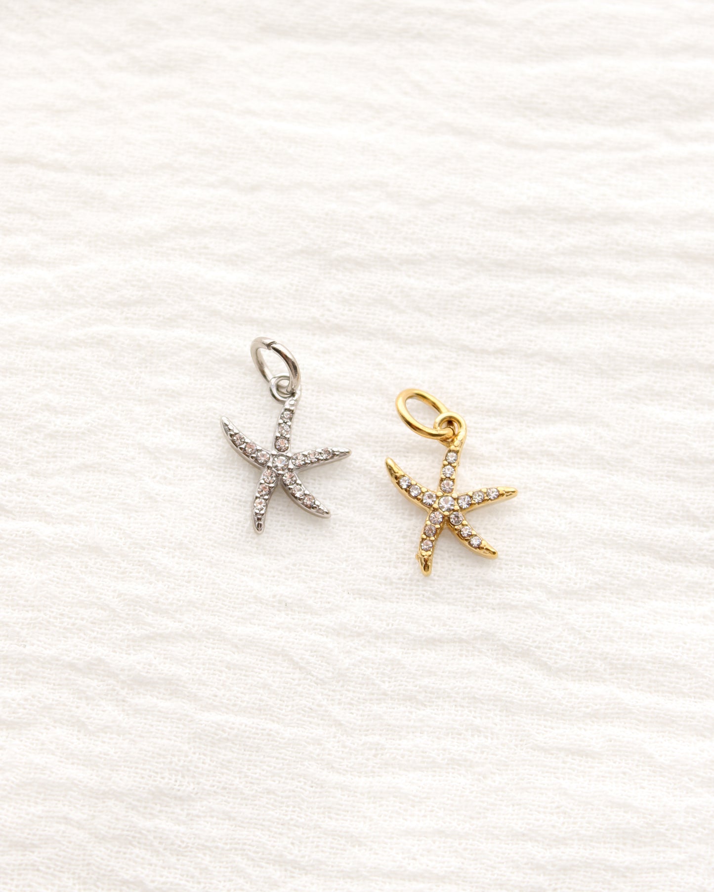 15mm Starfish PVD Charm with Cubic Zirconia, CH382