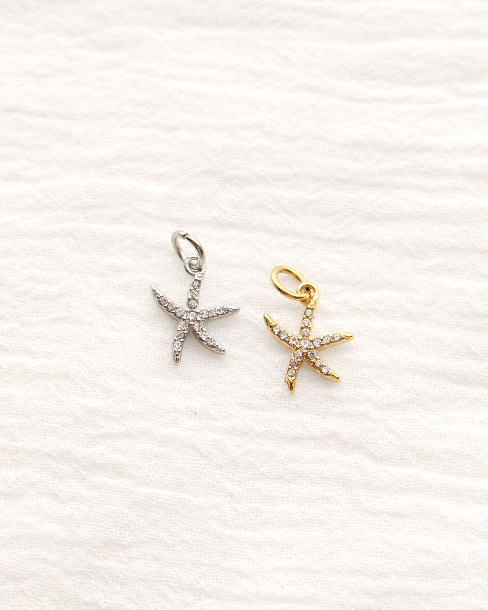 15mm Starfish PVD Charm with Cubic Zirconia, CH382