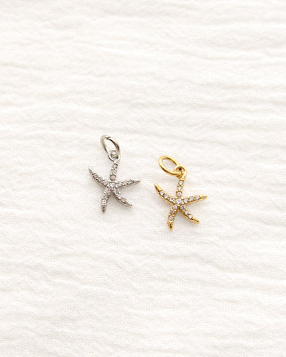 15mm Starfish PVD Charm with Cubic Zirconia, CH382