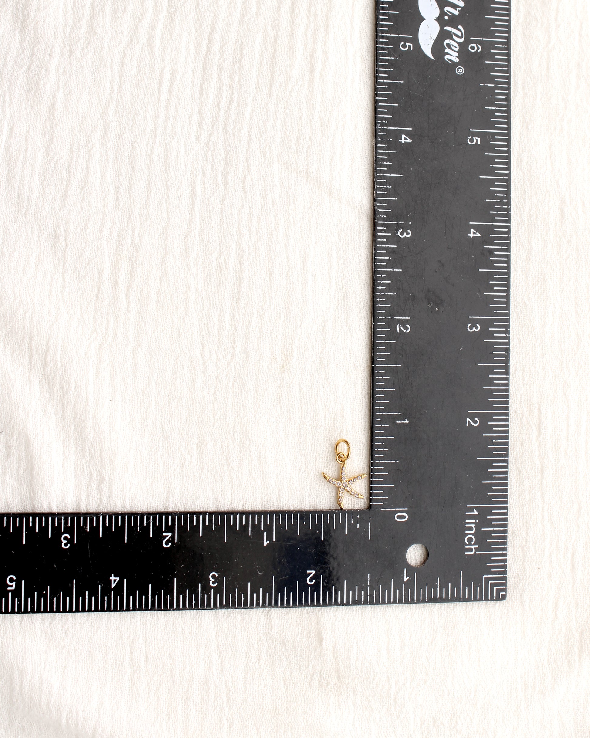 15mm Starfish PVD Charm with Cubic Zirconia, CH382