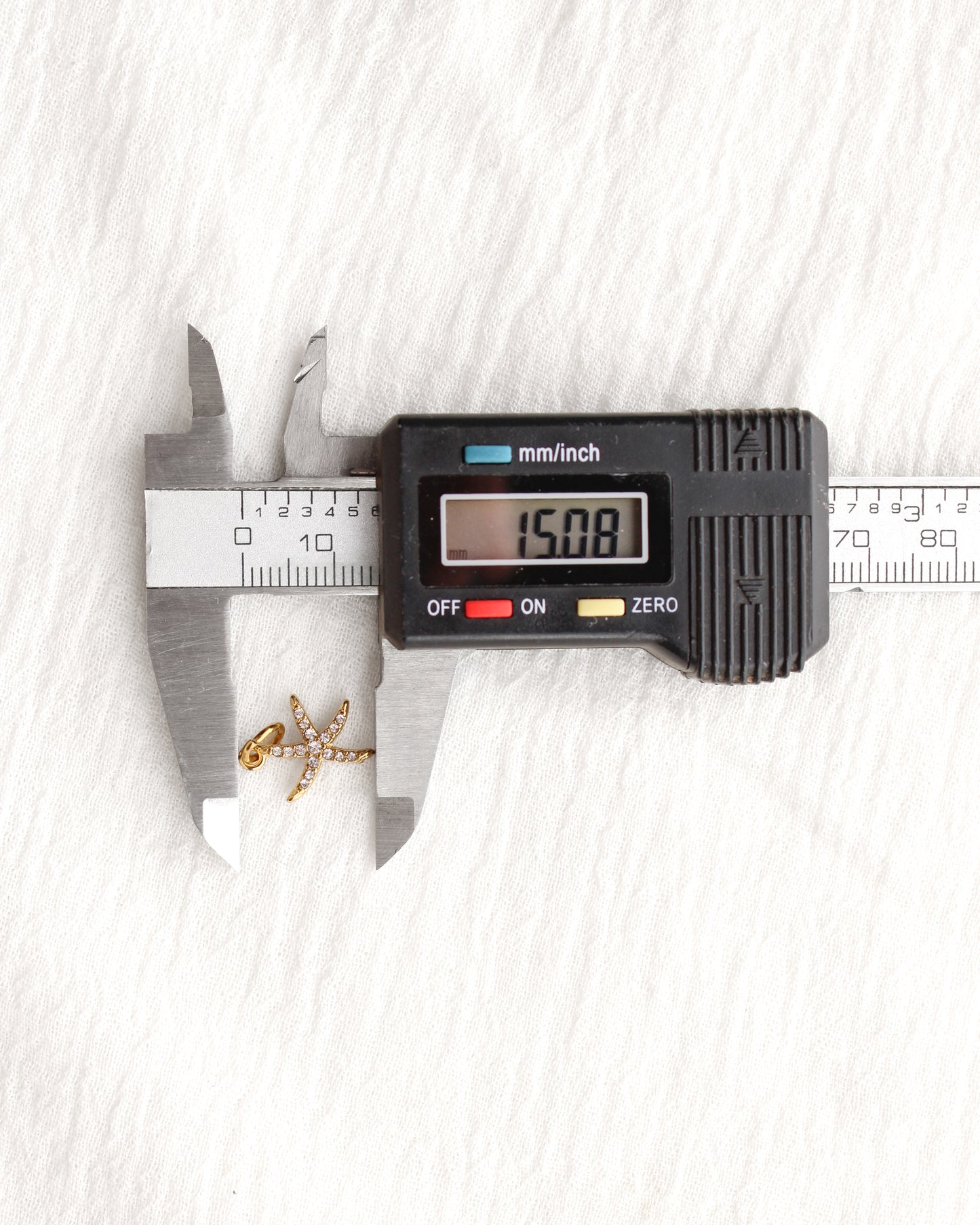 15mm Starfish PVD Charm with Cubic Zirconia, CH382