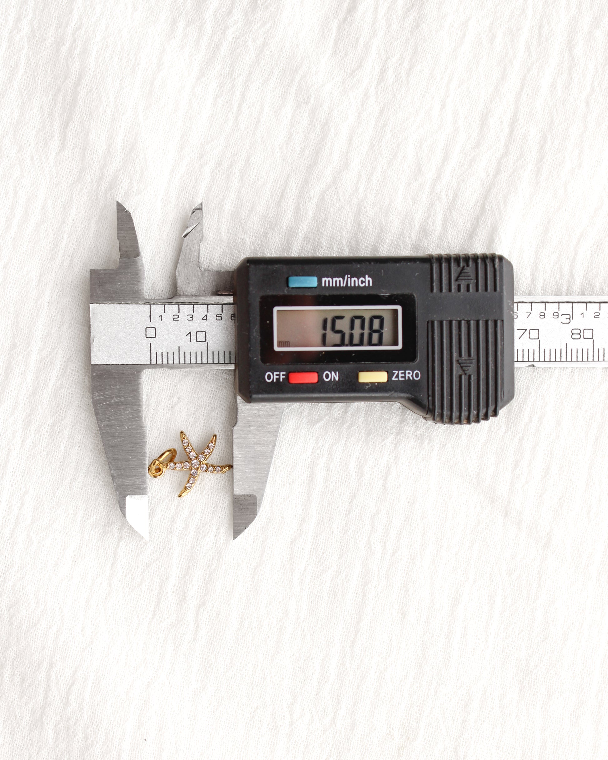 15mm Starfish PVD Charm with Cubic Zirconia, CH382
