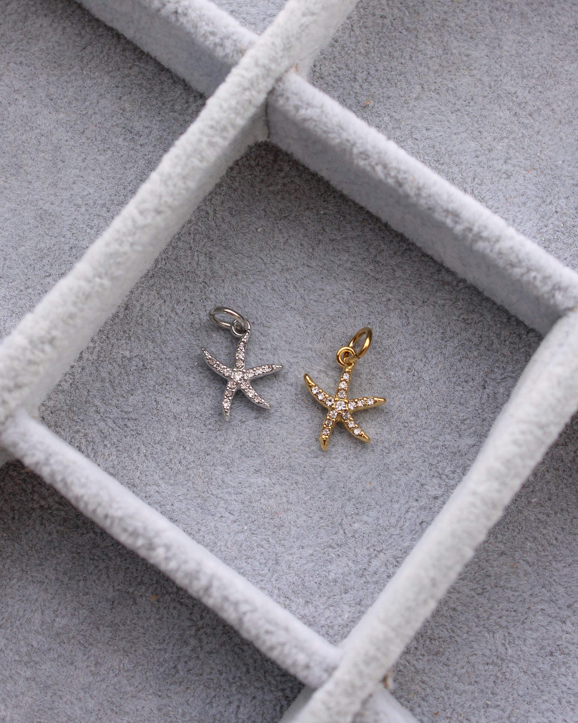 15mm Starfish PVD Charm with Cubic Zirconia, CH382