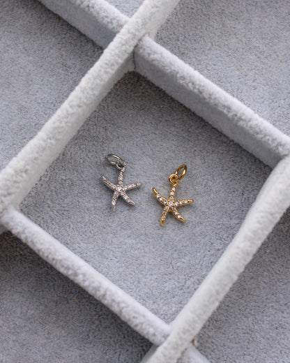 15mm Starfish PVD Charm with Cubic Zirconia, CH382