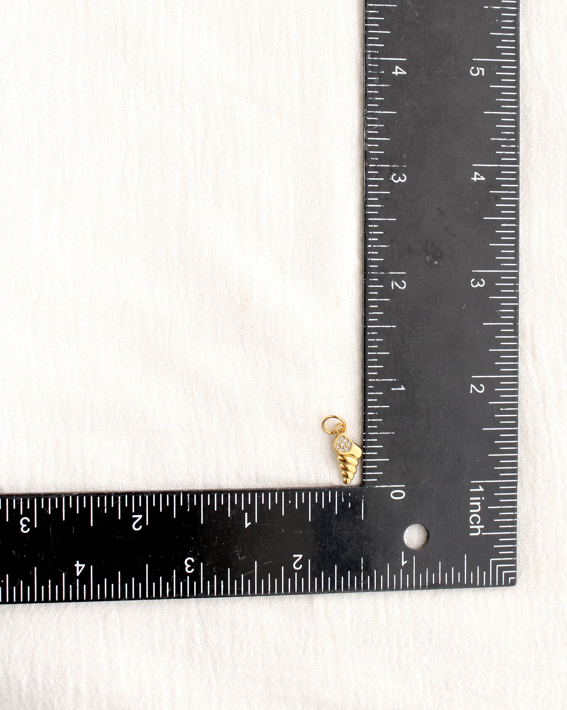 14mm Shell PVD Charm with Cubic Zirconia, CH380