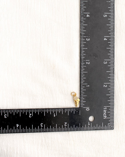14mm Shell PVD Charm with Cubic Zirconia, CH380