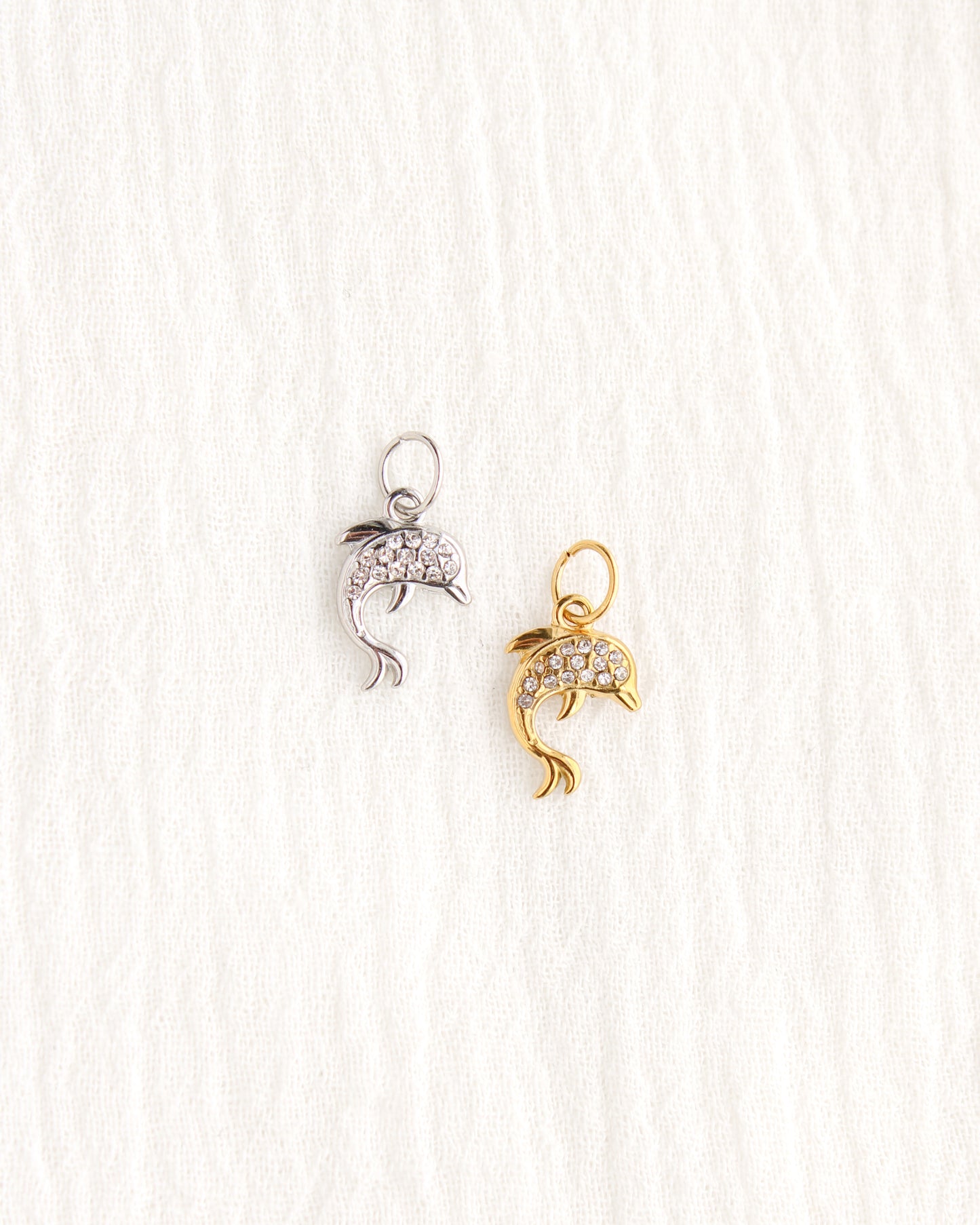 15mm Dolphin PVD Charm with Cubic Zirconia, CH381