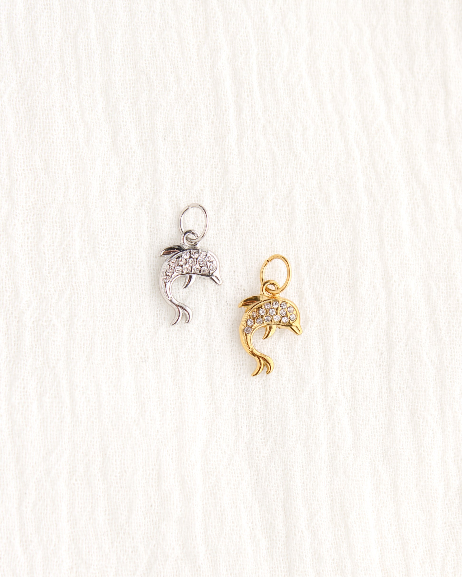 15mm Dolphin PVD Charm with Cubic Zirconia, CH381