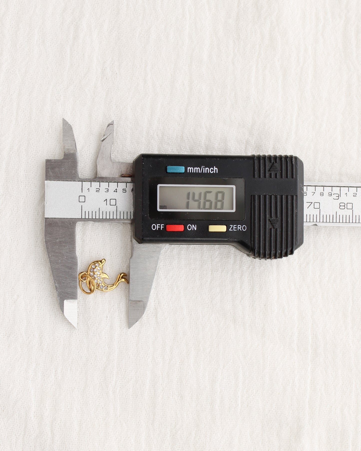 15mm Dolphin PVD Charm with Cubic Zirconia, CH381