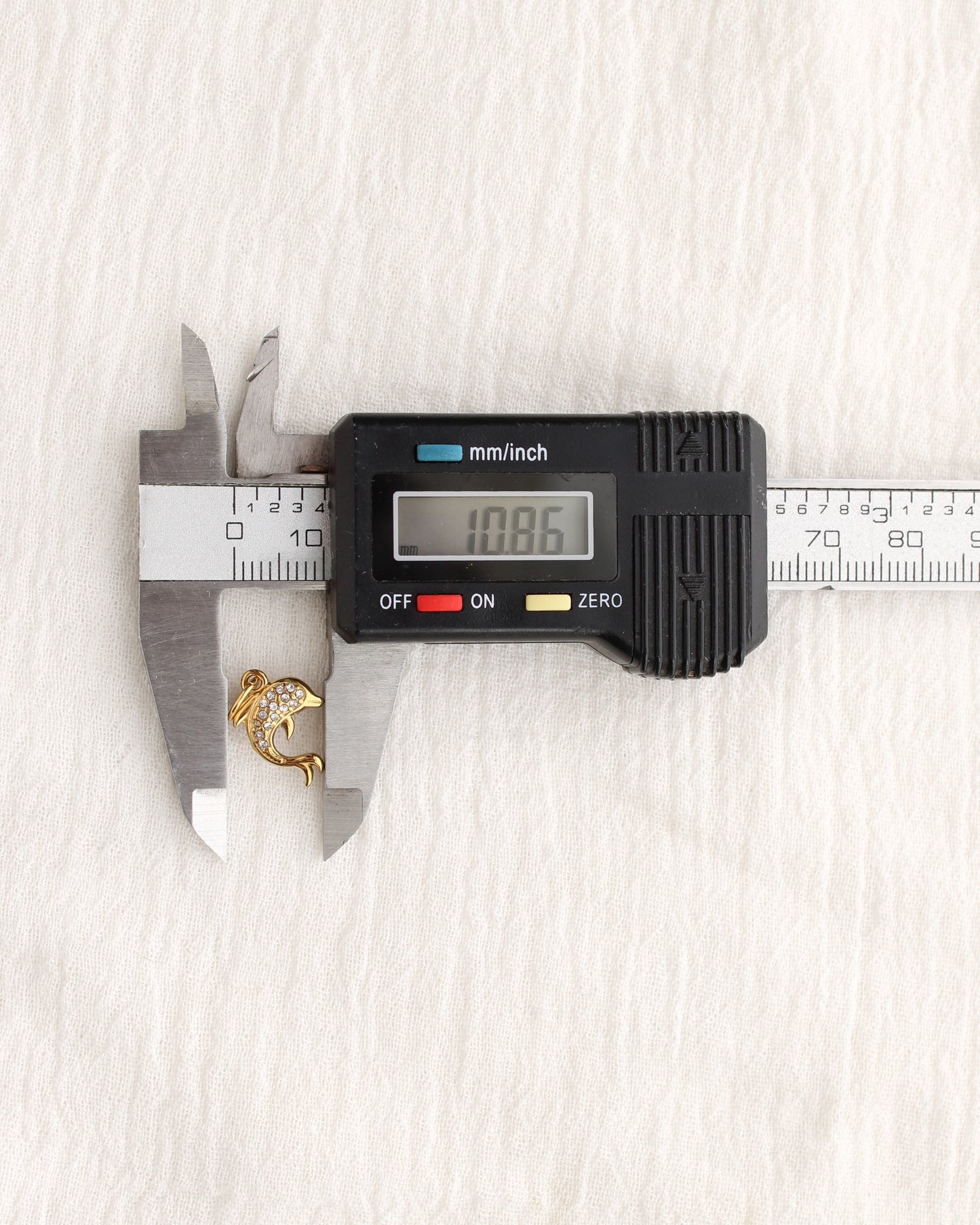 15mm Dolphin PVD Charm with Cubic Zirconia, CH381