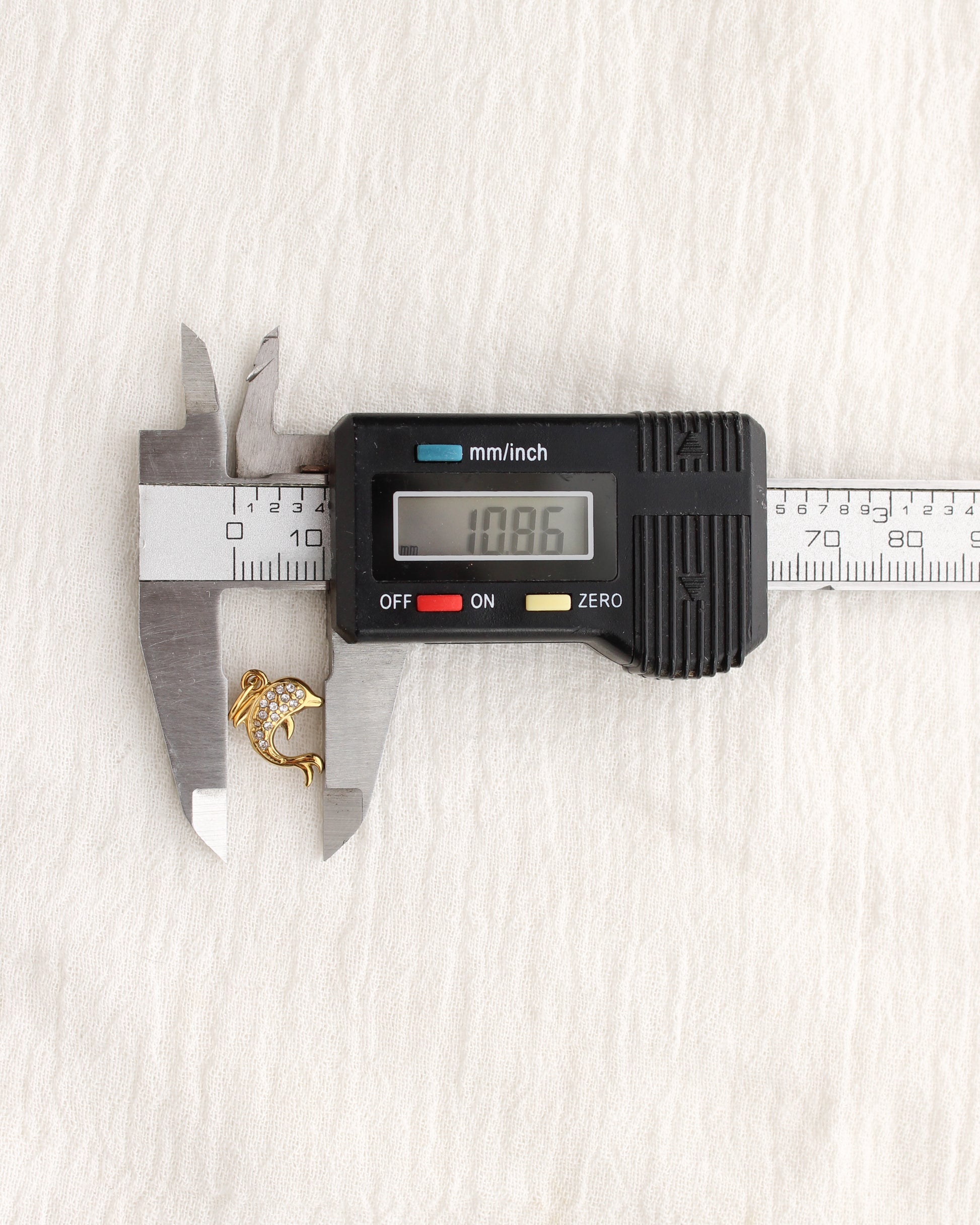 15mm Dolphin PVD Charm with Cubic Zirconia, CH381