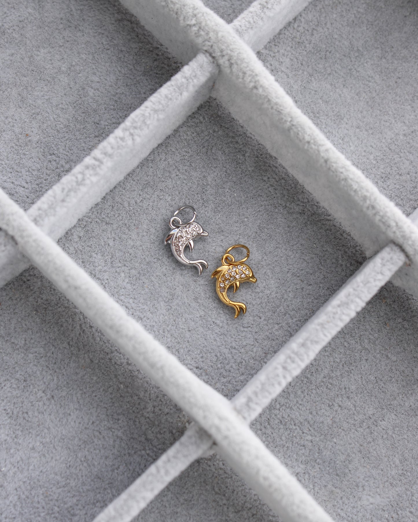 15mm Dolphin PVD Charm with Cubic Zirconia, CH381