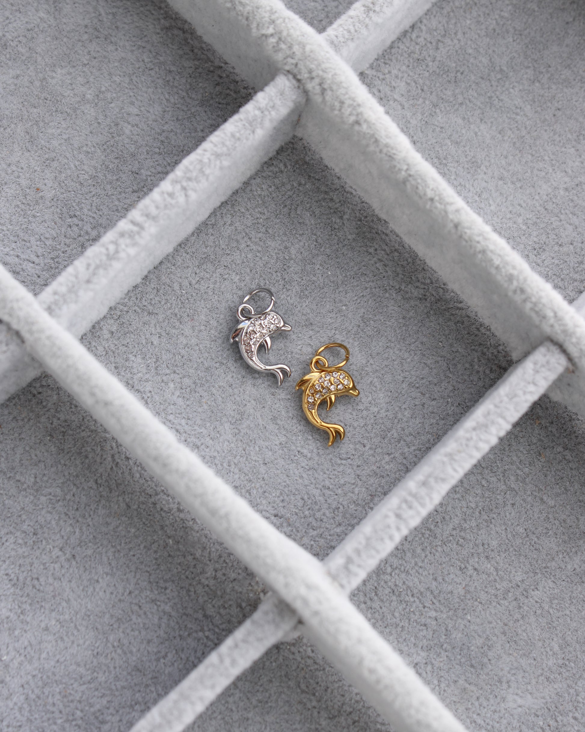 15mm Dolphin PVD Charm with Cubic Zirconia, CH381