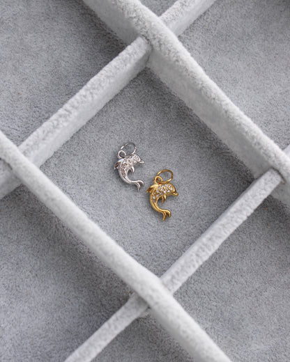 15mm Dolphin PVD Charm with Cubic Zirconia, CH381
