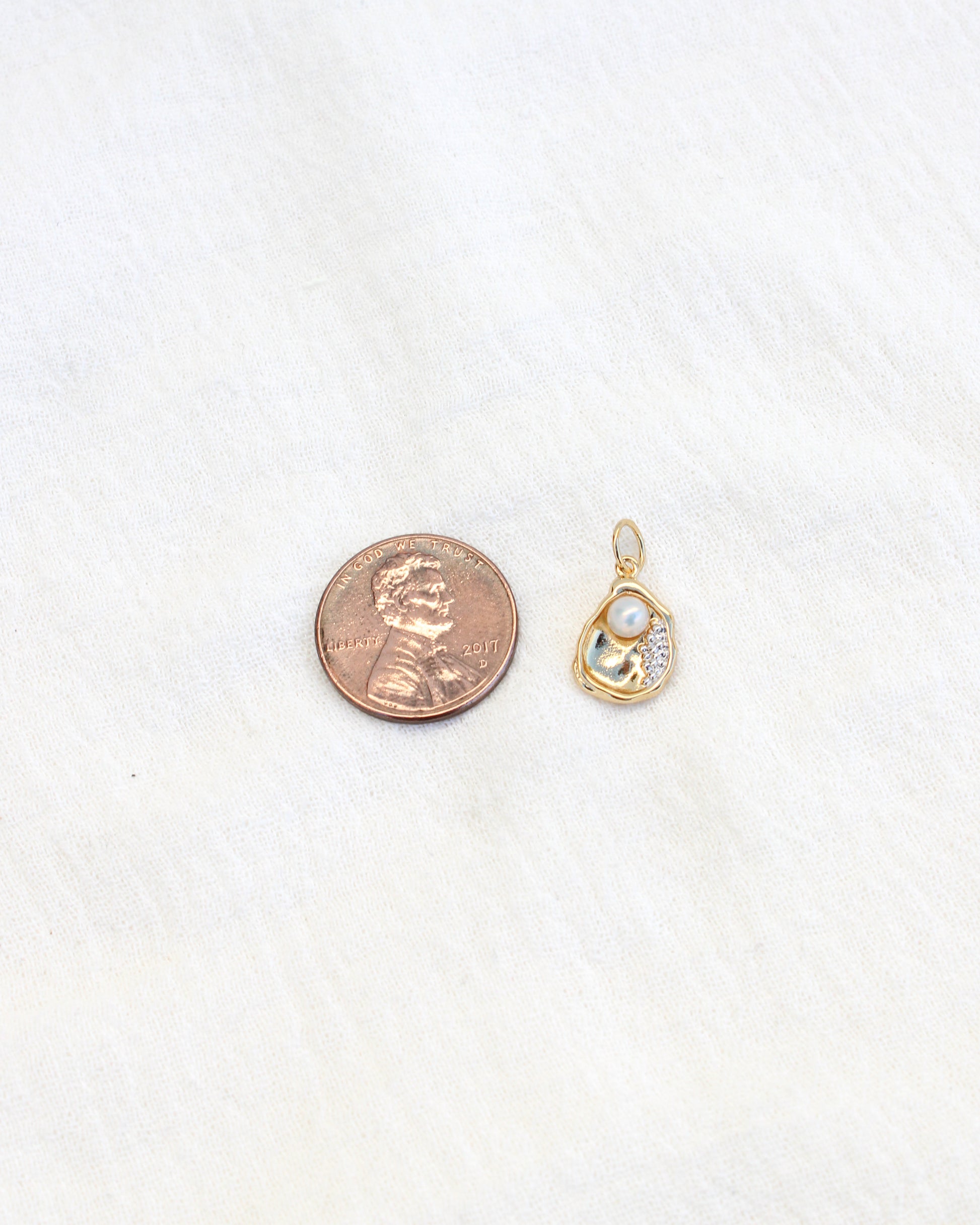 Oyster with Freshwater Pearl Charm, CH67