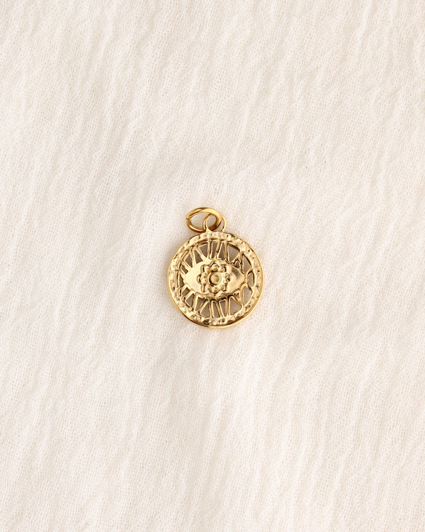 19mm Eye with Turquoise PVD Charm, CH378