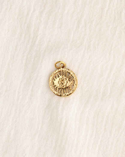 19mm Eye with Turquoise PVD Charm, CH378
