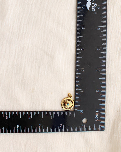 19mm Eye with Turquoise PVD Charm, CH378
