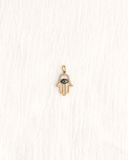 18mm Hamsa with Rhinestones PVD Charm, CH375