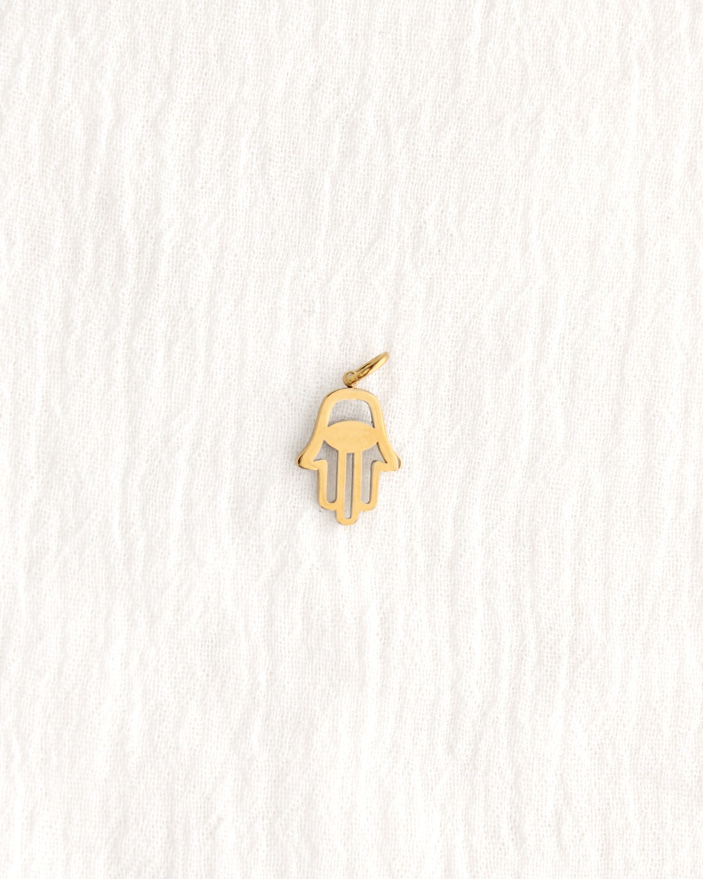 18mm Hamsa with Rhinestones PVD Charm, CH375