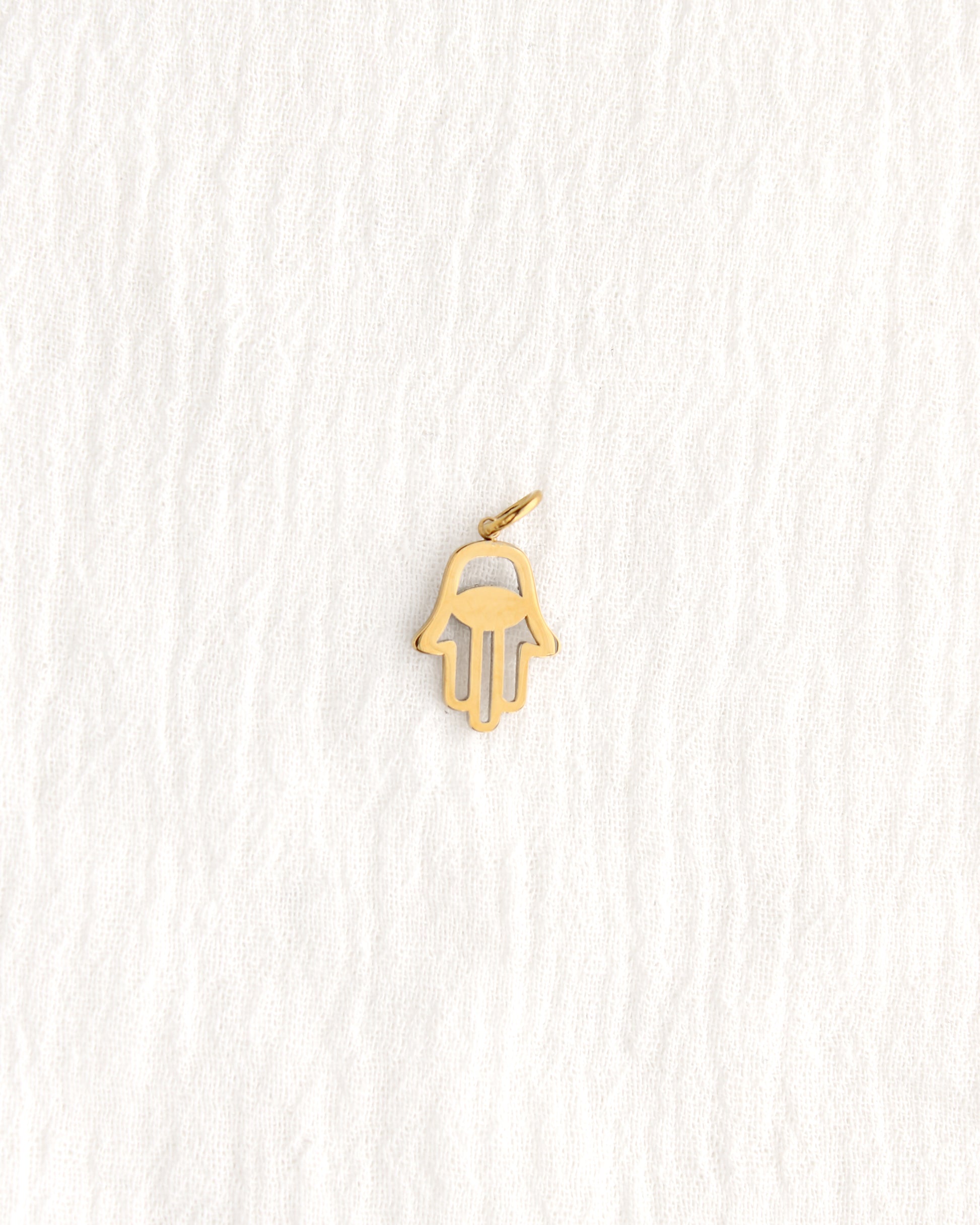 18mm Hamsa with Rhinestones PVD Charm, CH375