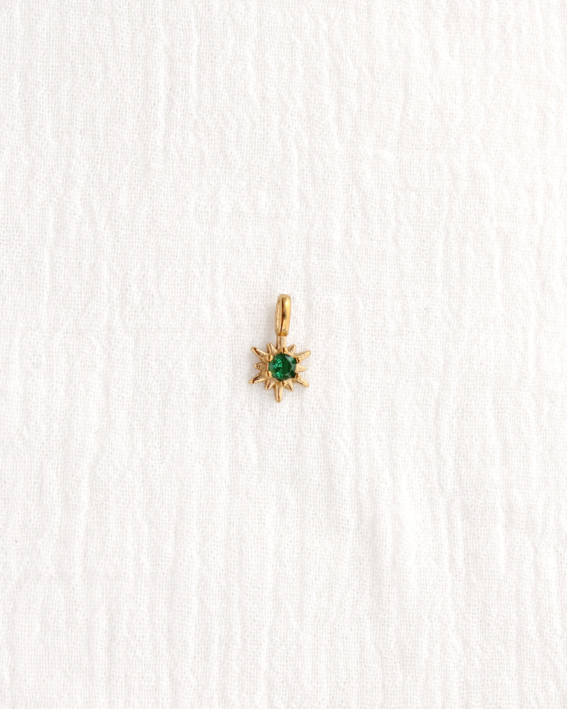 15mm Green CZ Sunburst PVD Charm, CH370