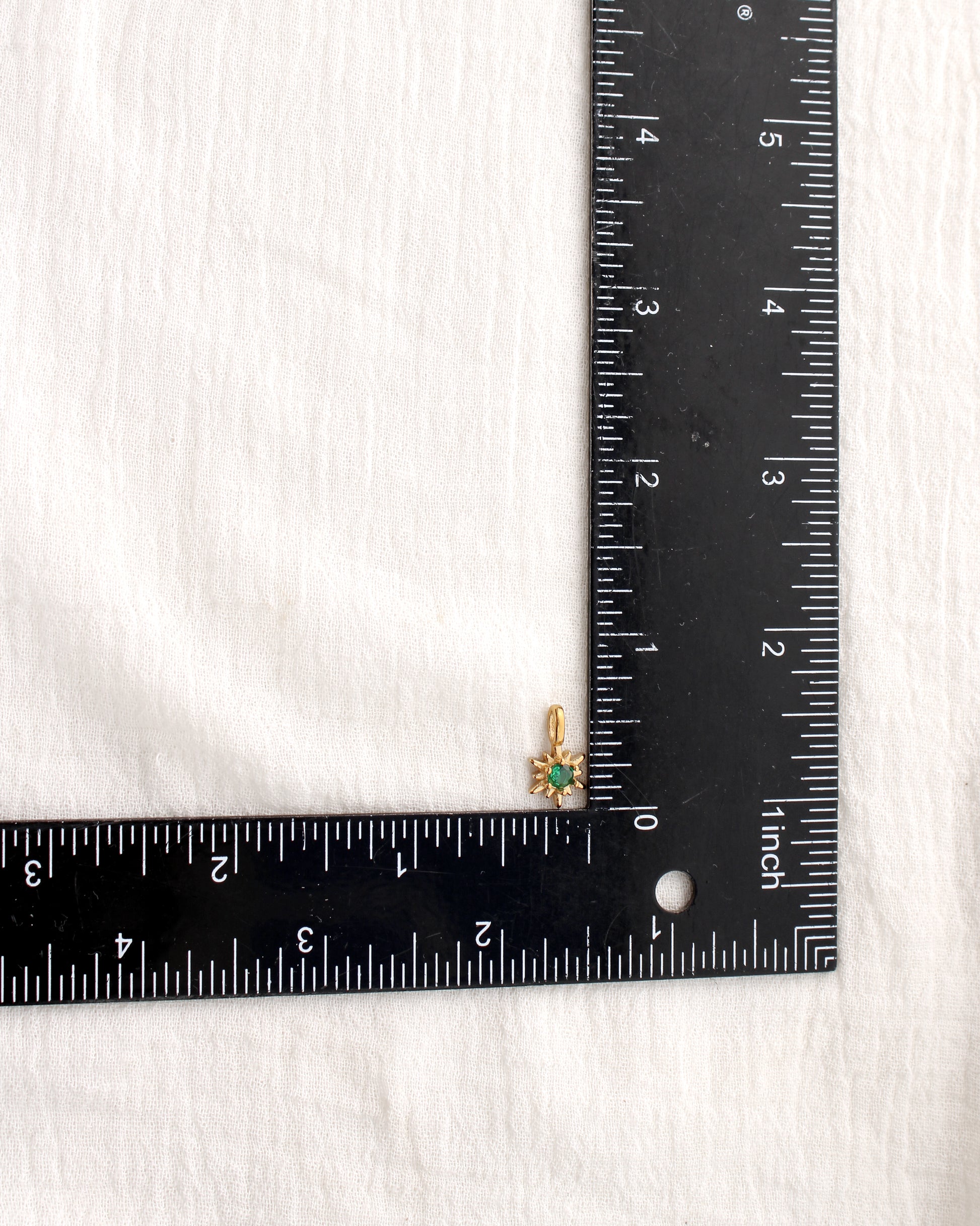 15mm Green CZ Sunburst PVD Charm, CH370