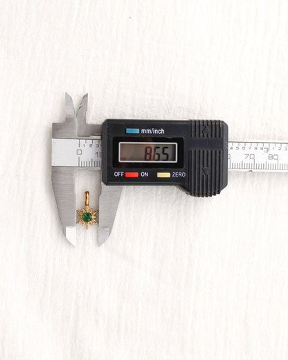 15mm Green CZ Sunburst PVD Charm, CH370