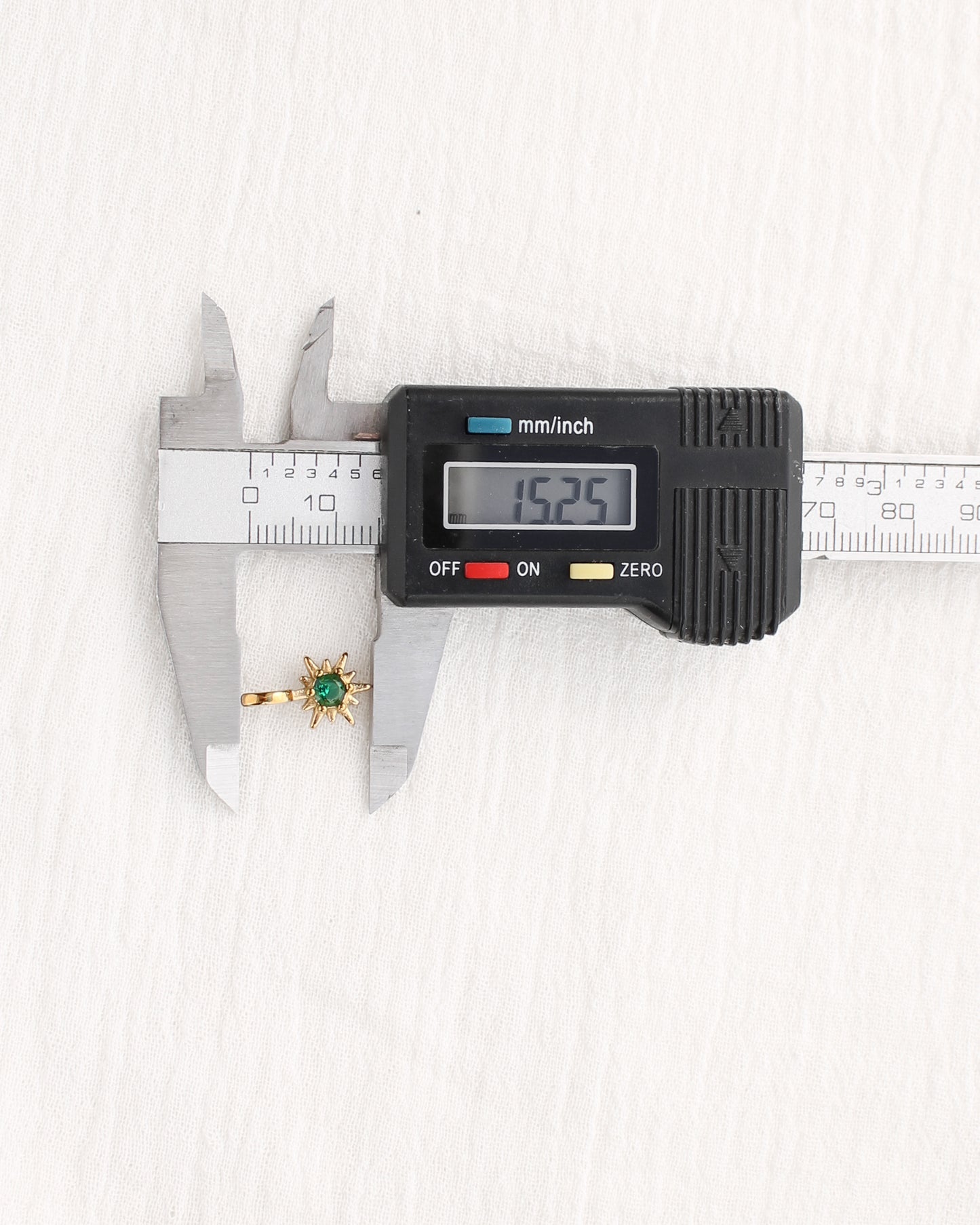 15mm Green CZ Sunburst PVD Charm, CH370