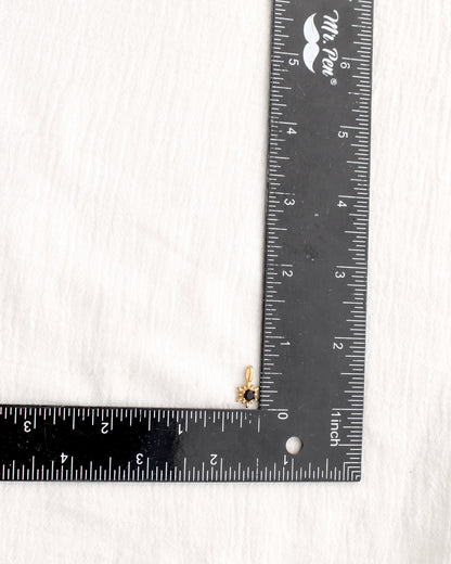 15mm Black Zircon Sunburst PVD Charm, CH369