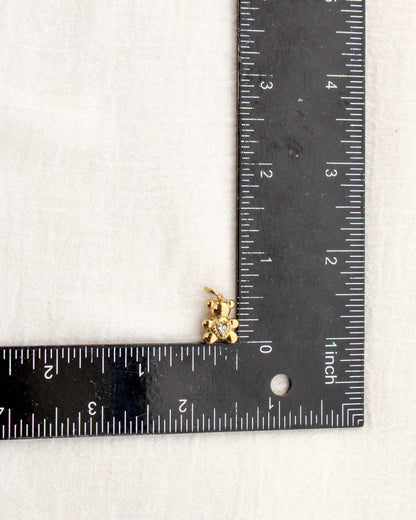 14mm Bear with CZ Heart PVD Charm, CH379
