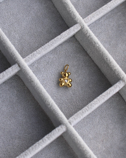 14mm Bear with CZ Heart PVD Charm, CH379