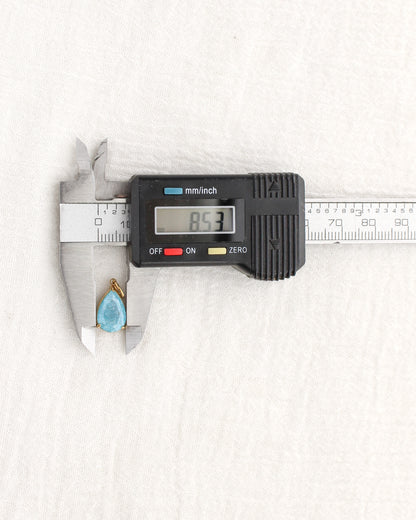 15mm Blue Zircon Teardrop PVD Charm, CH373